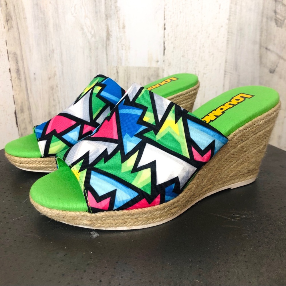 Loudmouth Crystal Neon Geometric shapes Wedges